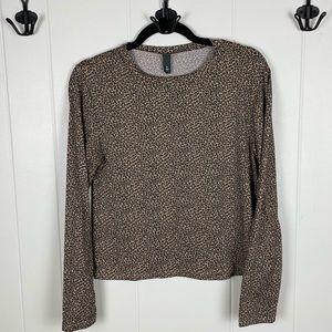 ALYA Long-sleeve Animal Print Top